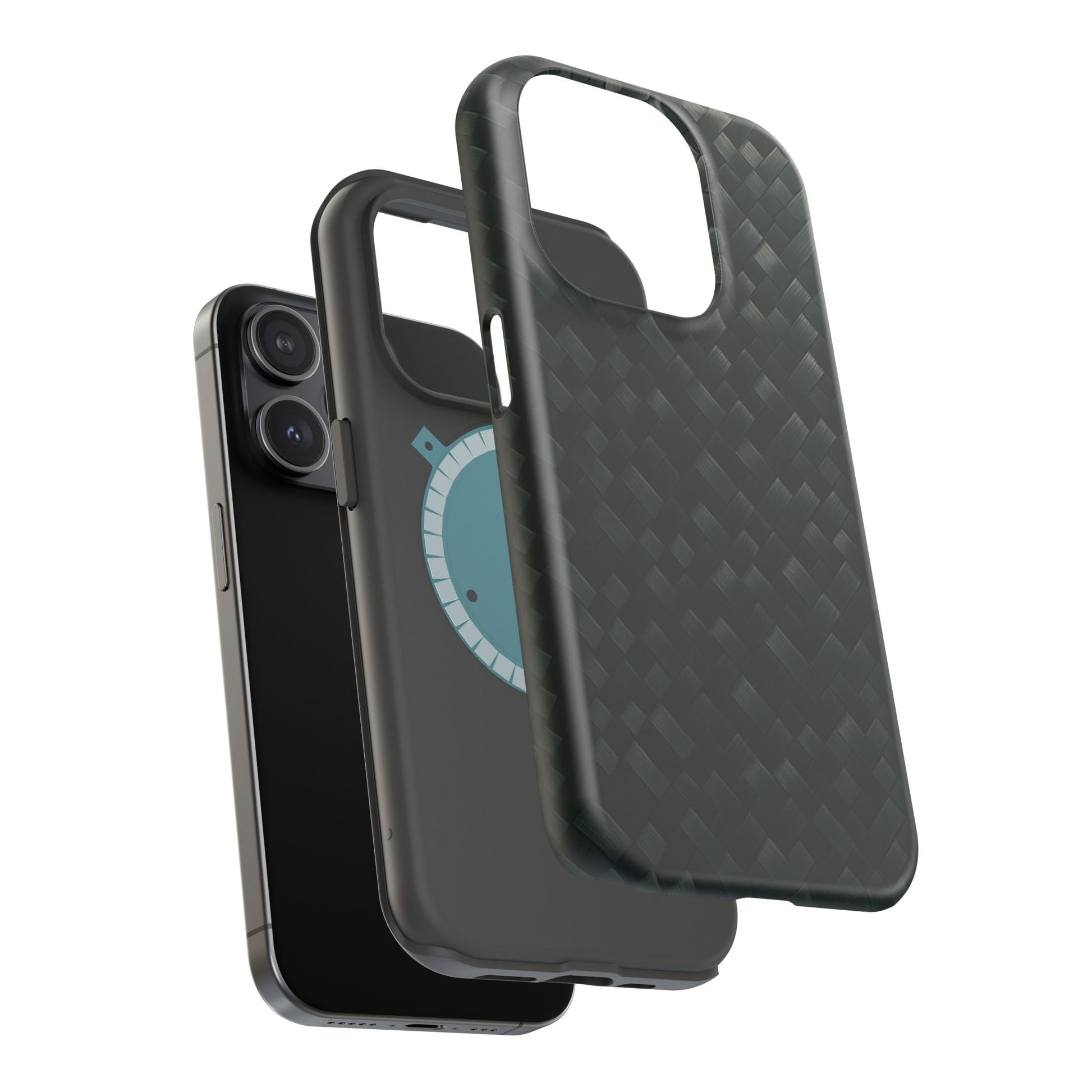 Dark Carbon Fiber Texture Magnetic Impact-Resistant iPhone Case | MagSafe compatible  Shamo's