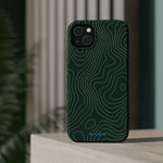 Topographic Green Magnetic Impact-Resistant iPhone Case | MagSafe compatible  Shamo's