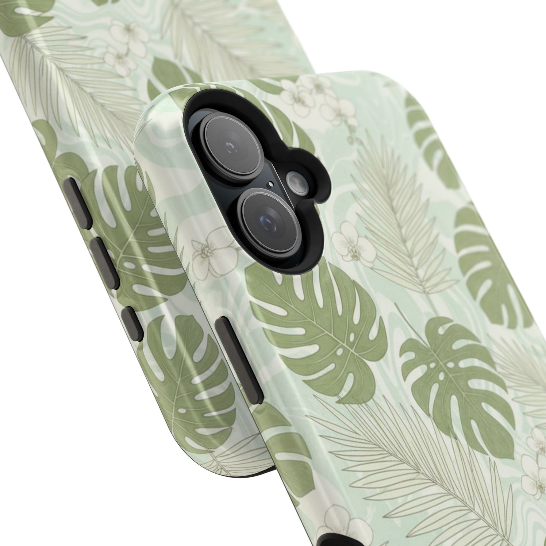 Tropical Monstera Phone Case, Impact-Resistant Magnetic iPhone Cover with MagSafe Compatibility