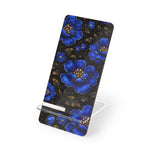 Blue Floral Phone Stand — Decorative Mobile Display Stand for Smartphones - 2.8" x 5.9" / Glossy - Shamo's