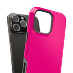 Neon Pink MagSafe Compatible Impact-Resistant Phone Case Hot Pink