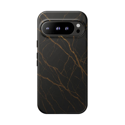 Black Marble Tough iPhone Case