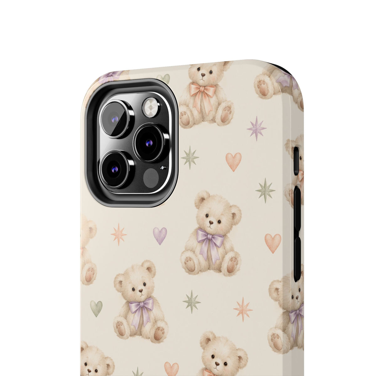 Cute Pastel Bear Impact Phone Case | Heart & Star Kawaii Pattern