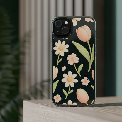 Floral Impact-Resistant Clear iPhone Case