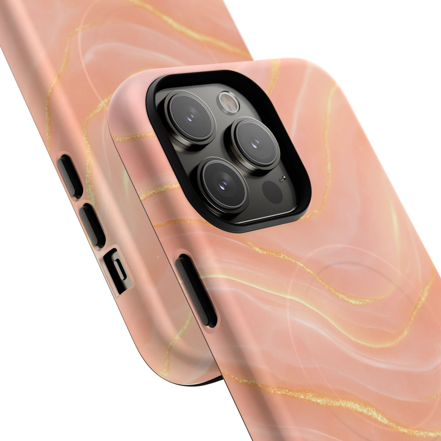 Luxury Series Pink Marble iPhone Case compatible with MagSafe