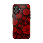 Melted Lava Dark Red Floral iPhone Case — MagSafe Compatible  Shamo's iPhone 16 Plus / Glossy