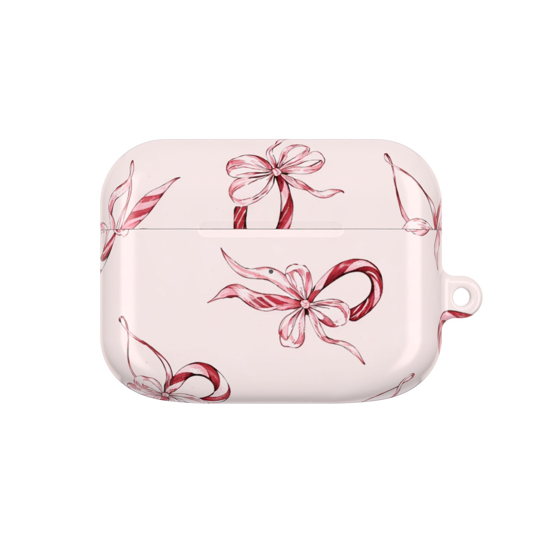 Floral Ribbon AirPod Case — Pink Bow Pattern Protective Cover