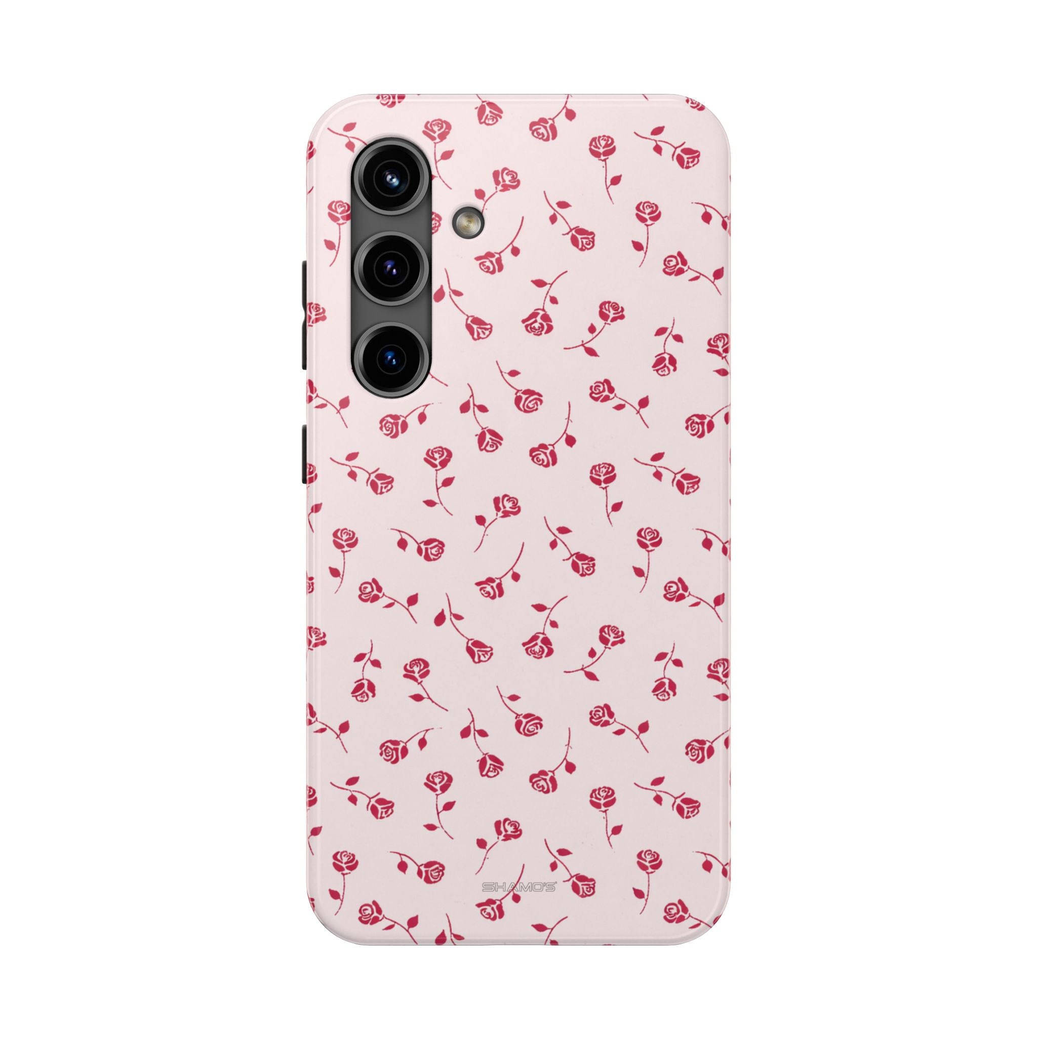Pink Rose Pattern Tough Phone Case — Impact-Resistant Protective Cover - Samsung Galaxy S24 - Shamo's