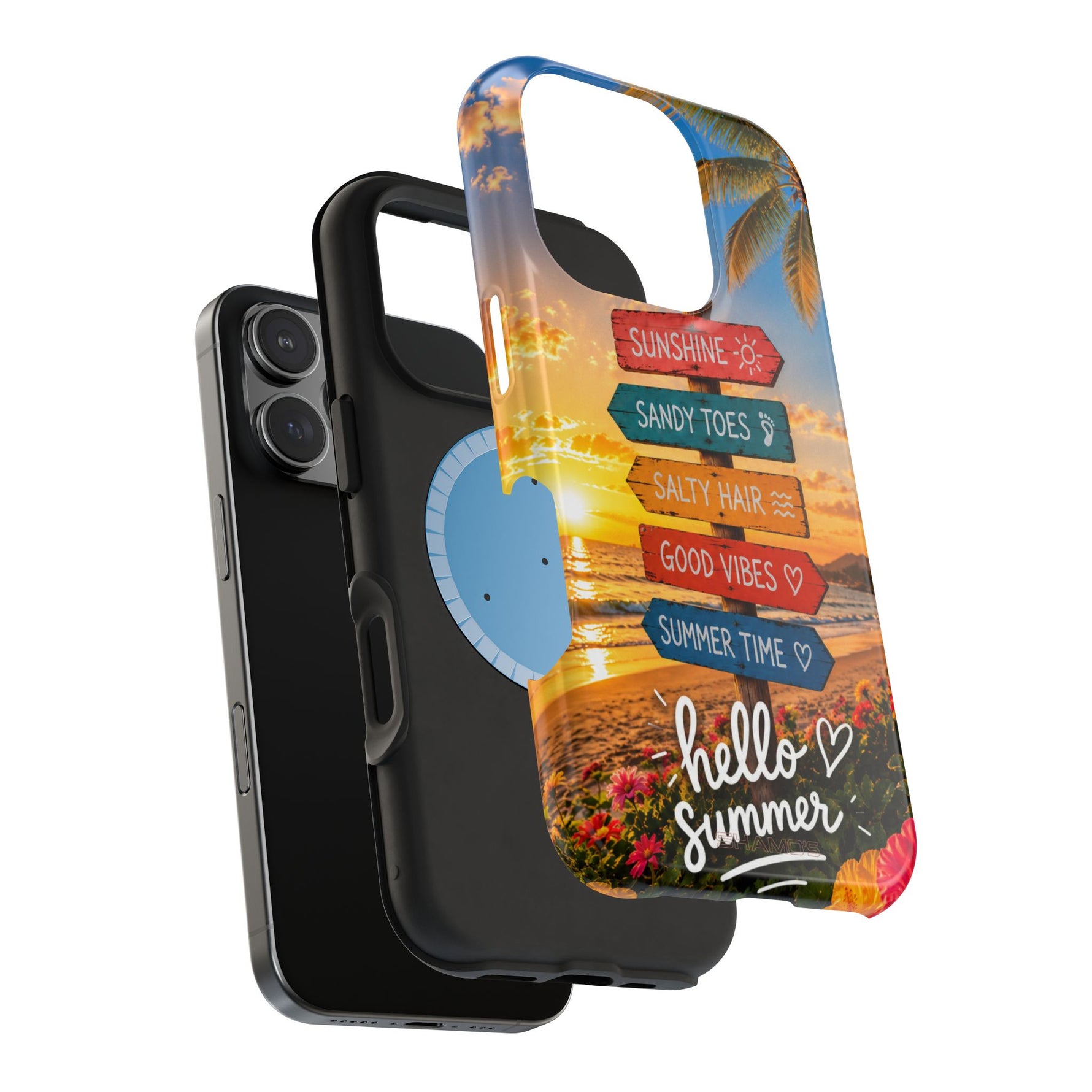 Hello Summer Phone Case — Tropical Beach MagSafe Impact-Resistant Case