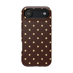 Polka Dot iPhone Case — Brown & Cream Protective Cover with MagSafe compatibility  Shamo's iPhone 17 Air / Matte