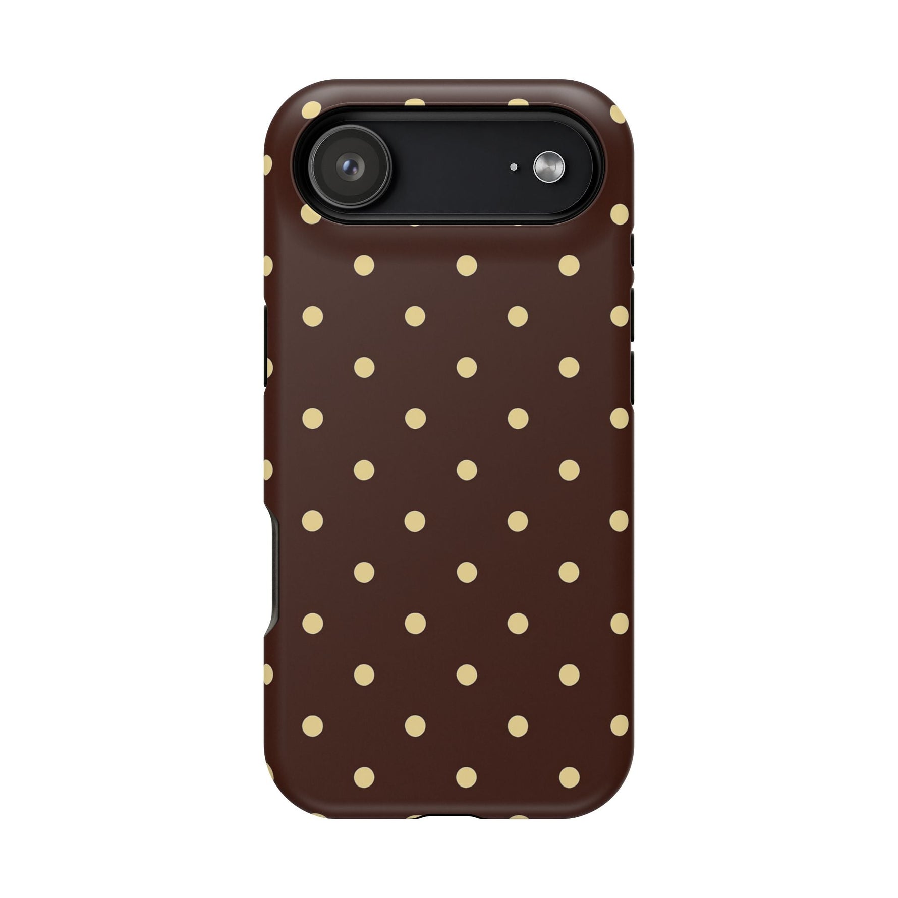 Polka Dot iPhone Case — Brown & Cream Protective Cover with MagSafe compatibility  Shamo's iPhone 17 Air / Matte