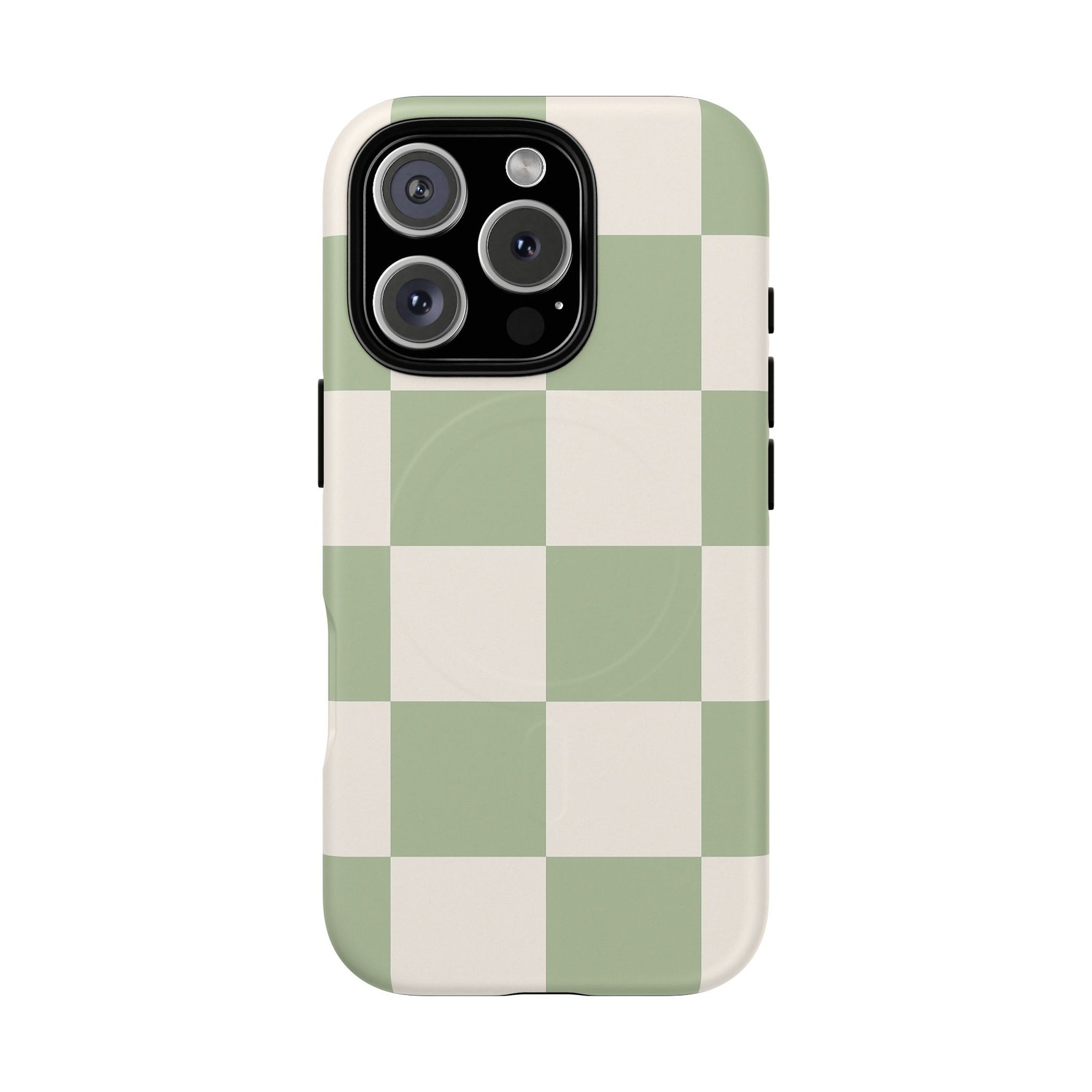 Sage Checkerboard Tough iPhone Case - Compatible with MagSafe - Shamo's