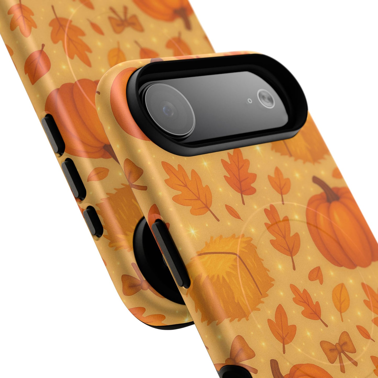 Autumn Harvest iPhone Case — Pumpkin & Haystack Fall with MagSafe