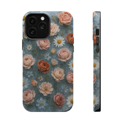 Frozen Floral Vintage Roses & Daisies iPhone Case with MagSafe compatibility  Shamo's iPhone 13 Pro Max / Matte