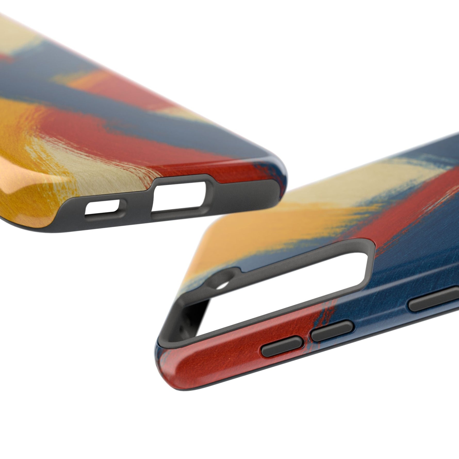 Abstract Brushstroke Tough Phone Case — Colorful Red, Blue & Yellow Protective Cover  Shamo's