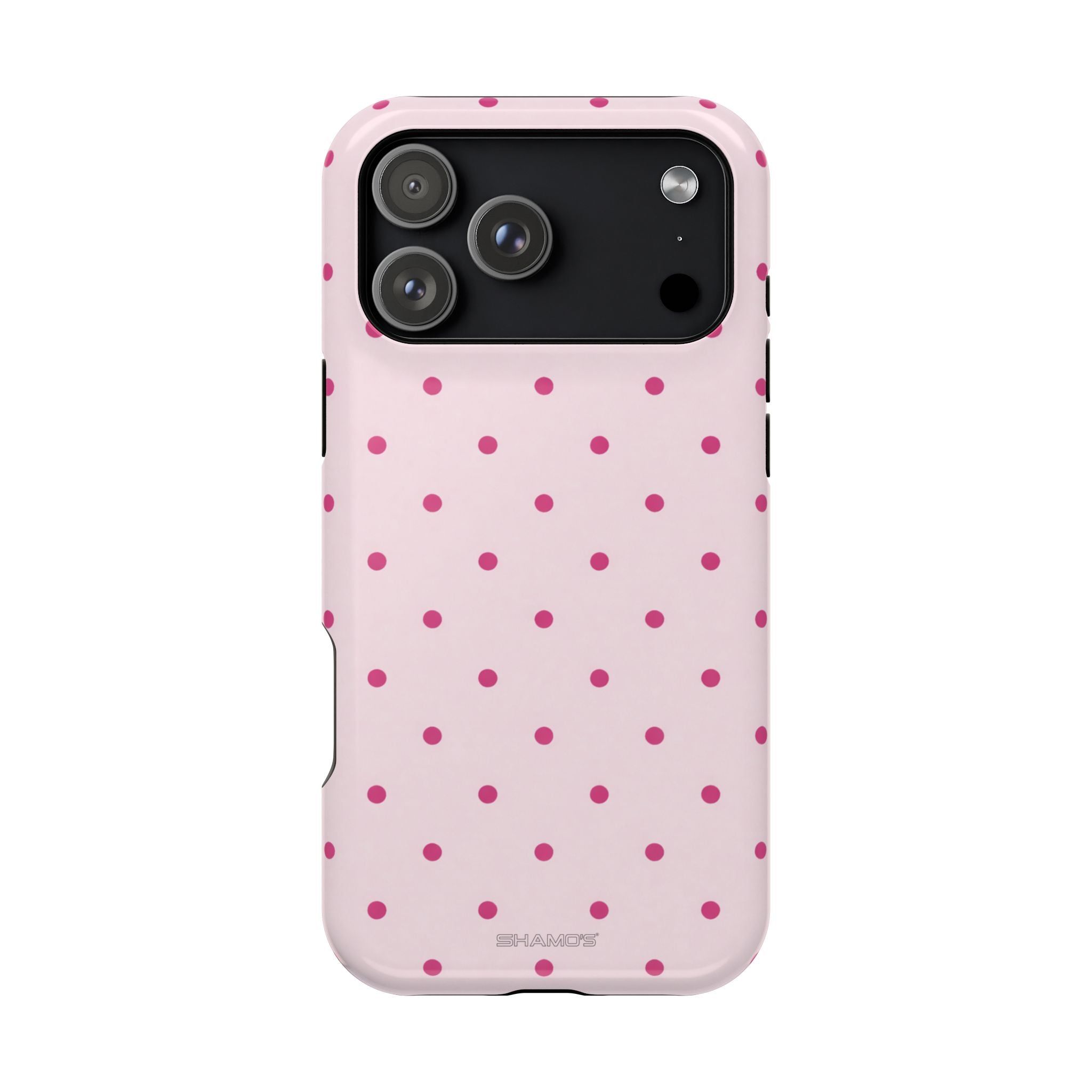 Pink Polka Dot MagSafe Impact Case, Shockproof Phone Cover
