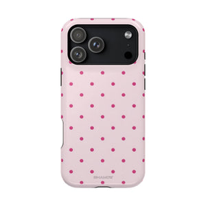 Pink Polka Dot MagSafe Impact Case, Shockproof Phone Cover - iPhone 17 Pro Max / Glossy - Shamo's