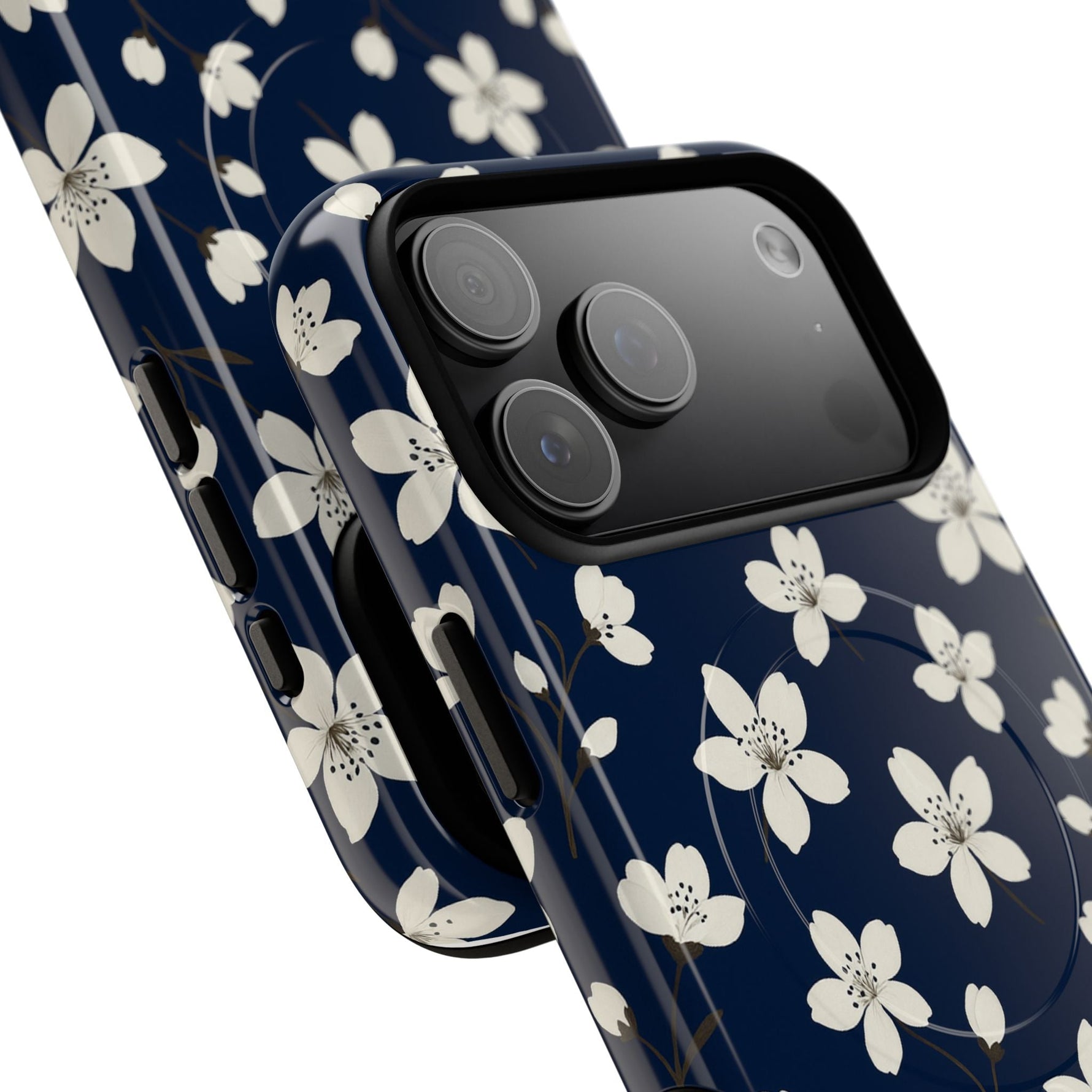 Navy Blossom Floral iPhone Case | MagSafe  Shamo's