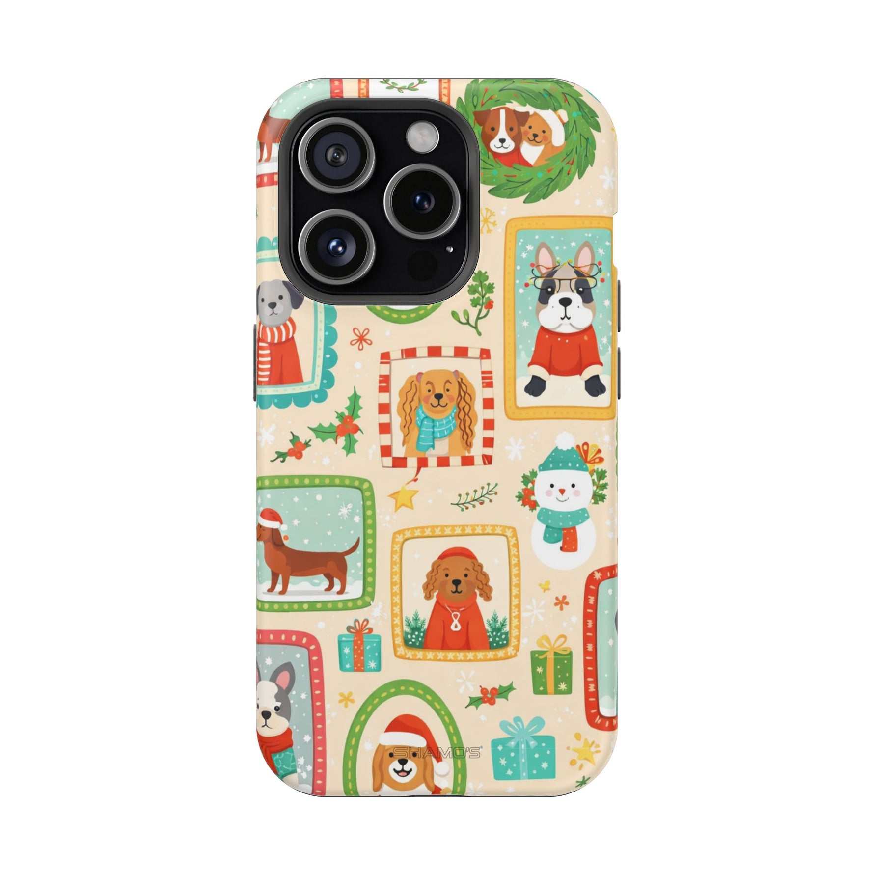 Cute Holiday Dogs MagSafe Compatible Impact-Resistant Phone Case - iPhone 15 Pro / Matte - Shamo's