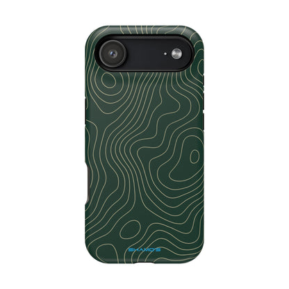 Topographic Green Magnetic Impact-Resistant iPhone Case | MagSafe compatible  Shamo's iPhone 17 Air / Matte