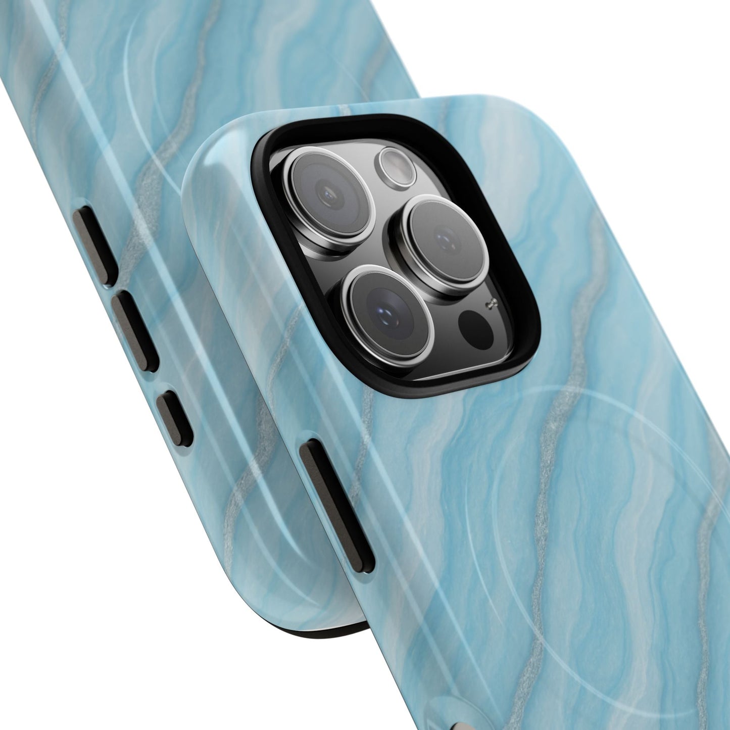 Sky Blue Marble iPhone Case with MagSafe