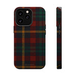 Funda para iPhone resistente a impactos con diseño de cuadros escoceses rojos y verdes con MagSafe