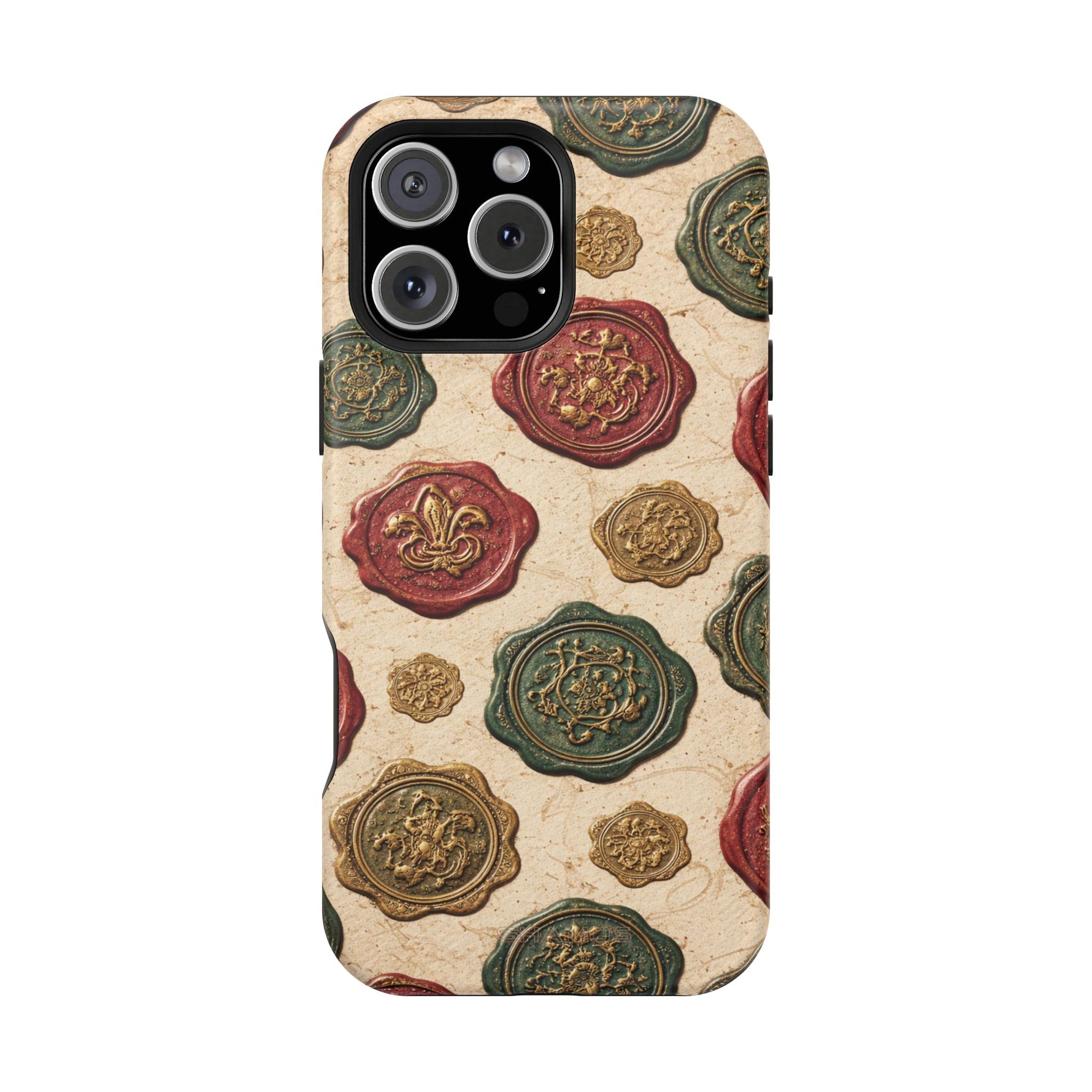 Vintage Wax Seal Pattern Magnetic Impact-Resistant Phone Case with MagSafe Compatibility