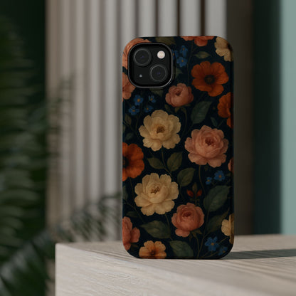 Floral Vintage Rose Magnetic Impact iPhone Case with MagSafe  Shamo's