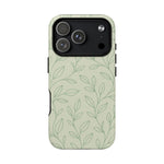 Sage Botanical Leaves Floral iPhone Case | MagSafe - Shamo's