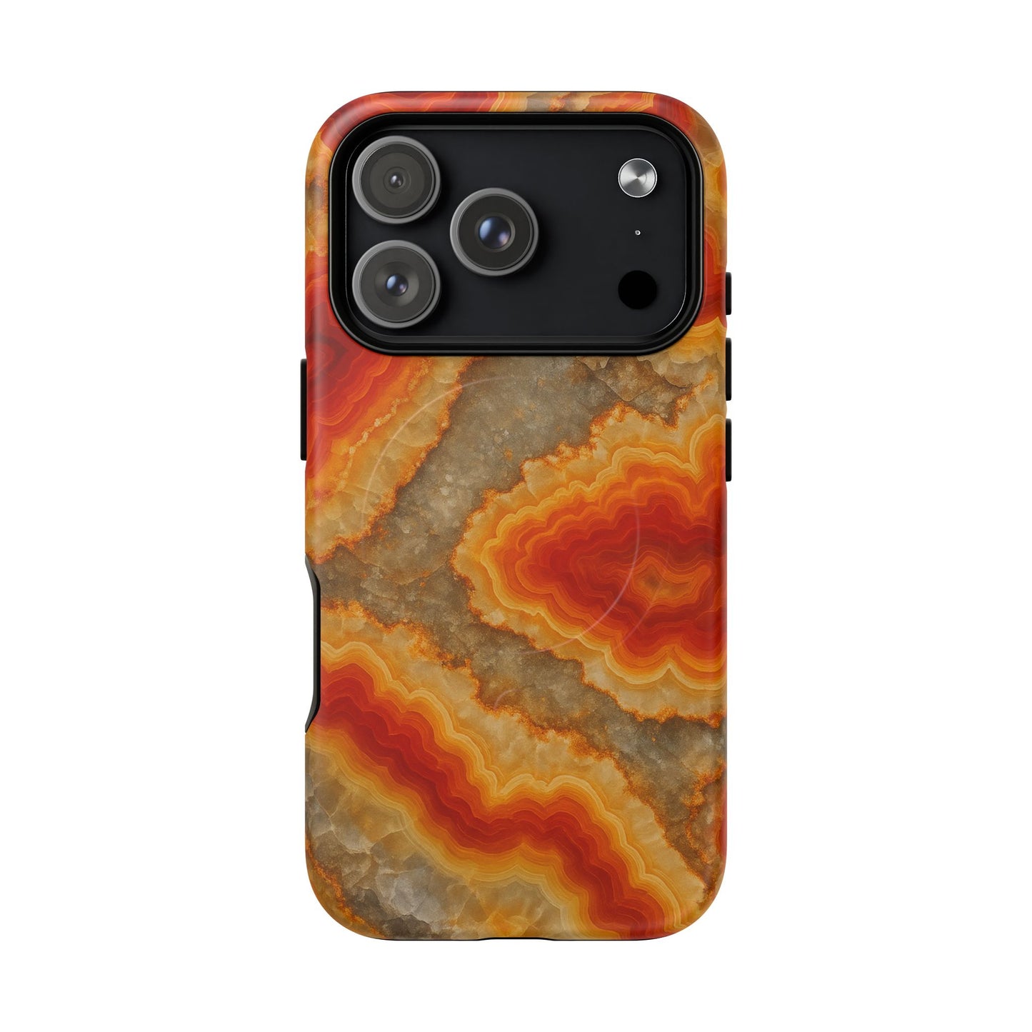 Agate Glow Marble iPhone Case Orange Geode Stone Design with MagSafe - Shamo's