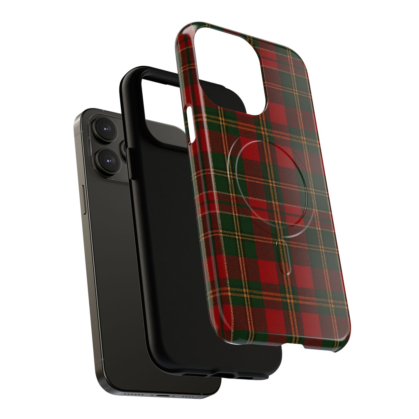 Plaid Holiday iPhone Case — Red & Green Tartan (MagSafe compatible)