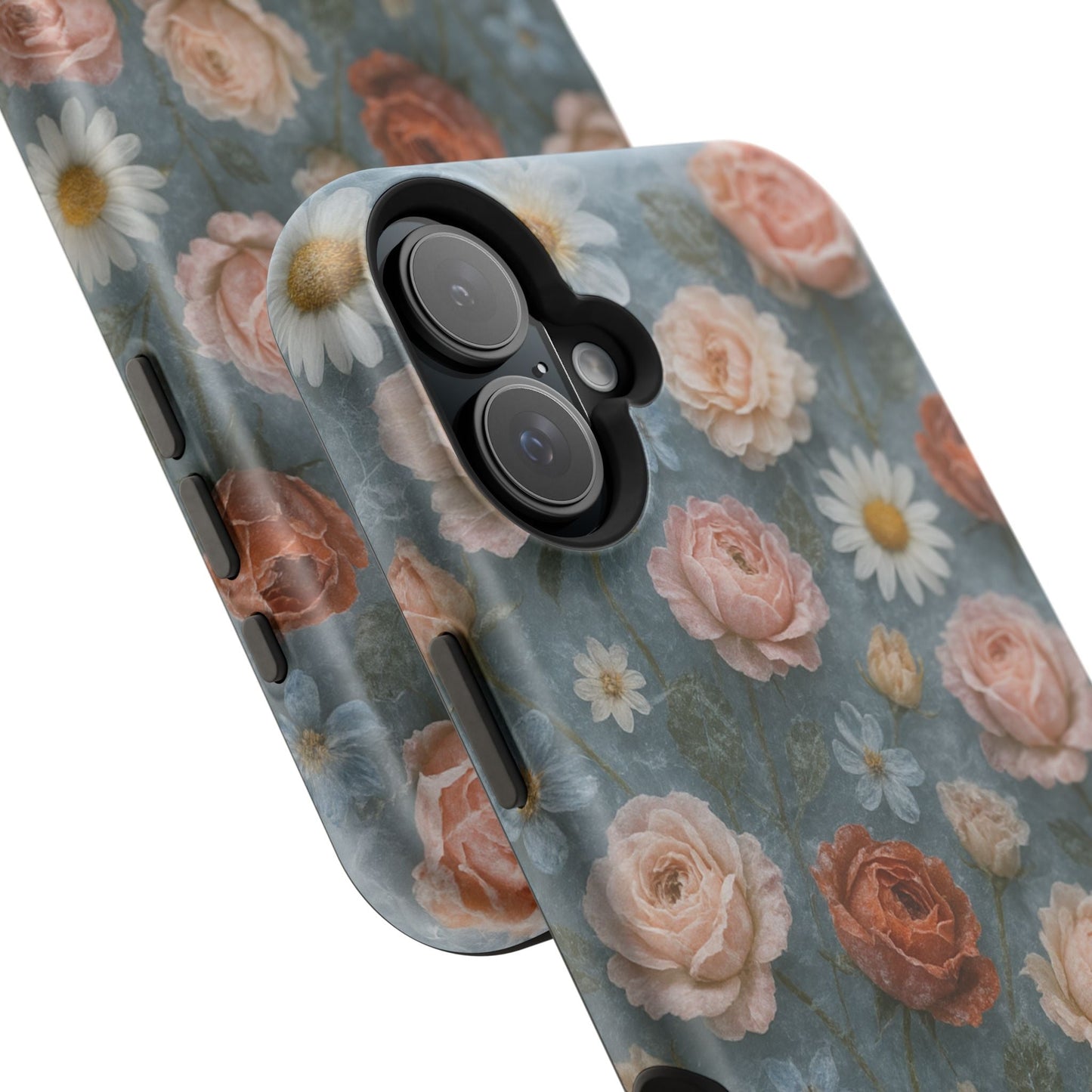 Frozen Floral Vintage Roses & Daisies iPhone Case with MagSafe compatibility  Shamo's