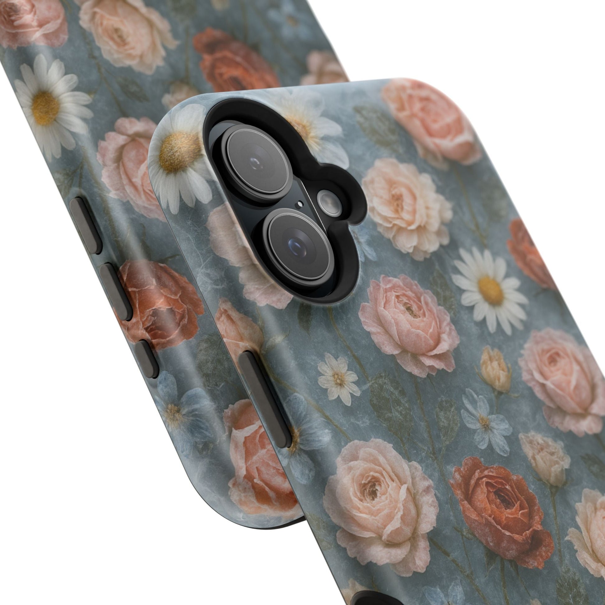 Frozen Floral Vintage Roses & Daisies iPhone Case with MagSafe compatibility  Shamo's