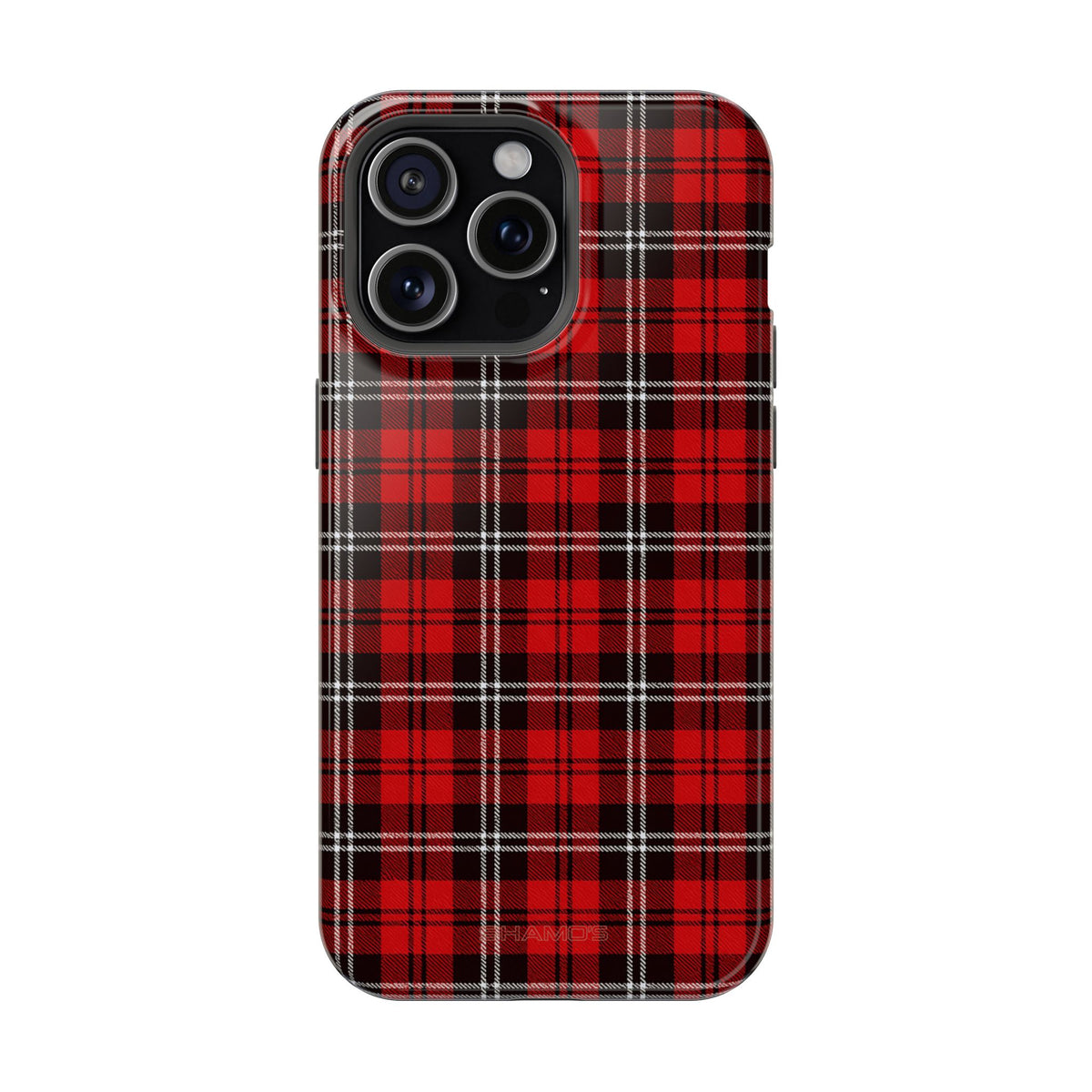 Funda para iPhone resistente a impactos con cuadros escoceses rojos | Compatibilidad con MagSafe