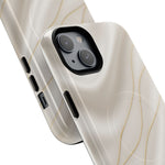 White Silk Gold Luxury iPhone Case with MagSafe  Shamo's