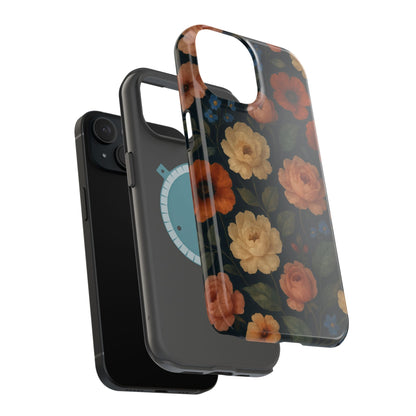 Floral Vintage Rose Magnetic Impact iPhone Case with MagSafe  Shamo's