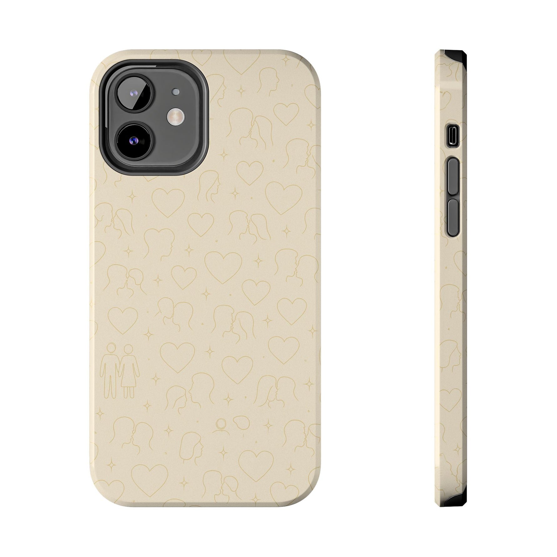 Romantic Pattern Minimalist Tough Phone Case  Shamo's iPhone 12