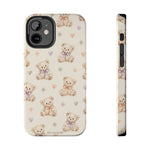 Cute Pastel Bear Impact Phone Case | Heart & Star Kawaii Pattern