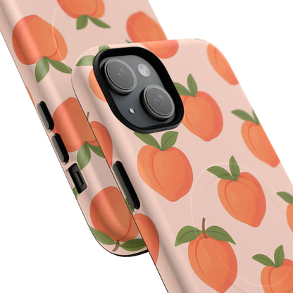 Peach Pattern Fruit Case for iPhone | MagSafe Compatible
