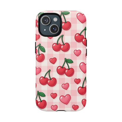 Y2K Cherries & Hearts iPhone Case | MagSafe