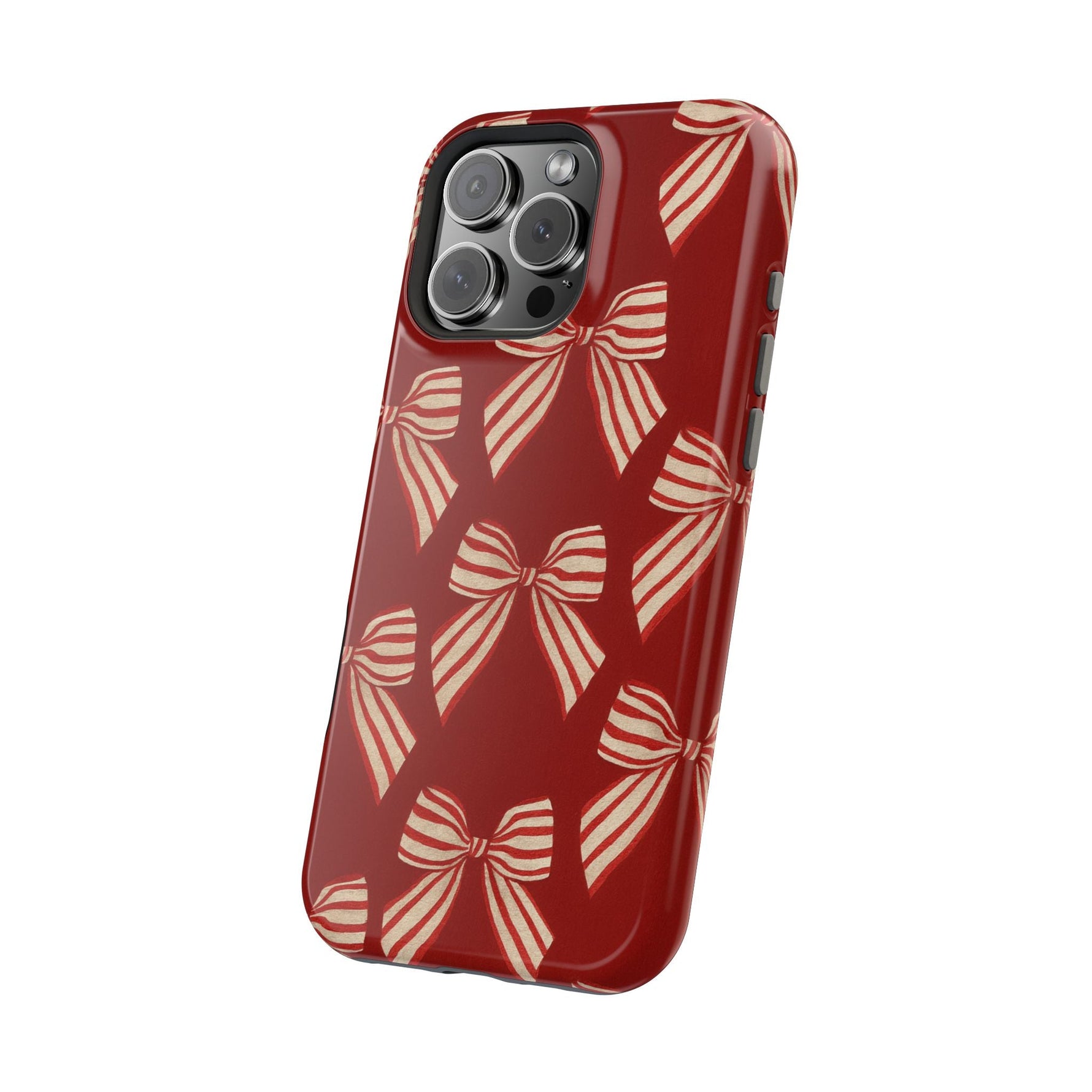 Holiday Red Bow iPhone Case — Impact‑Resistant iPhone Cover with MagSafe compatibility  Shamo's
