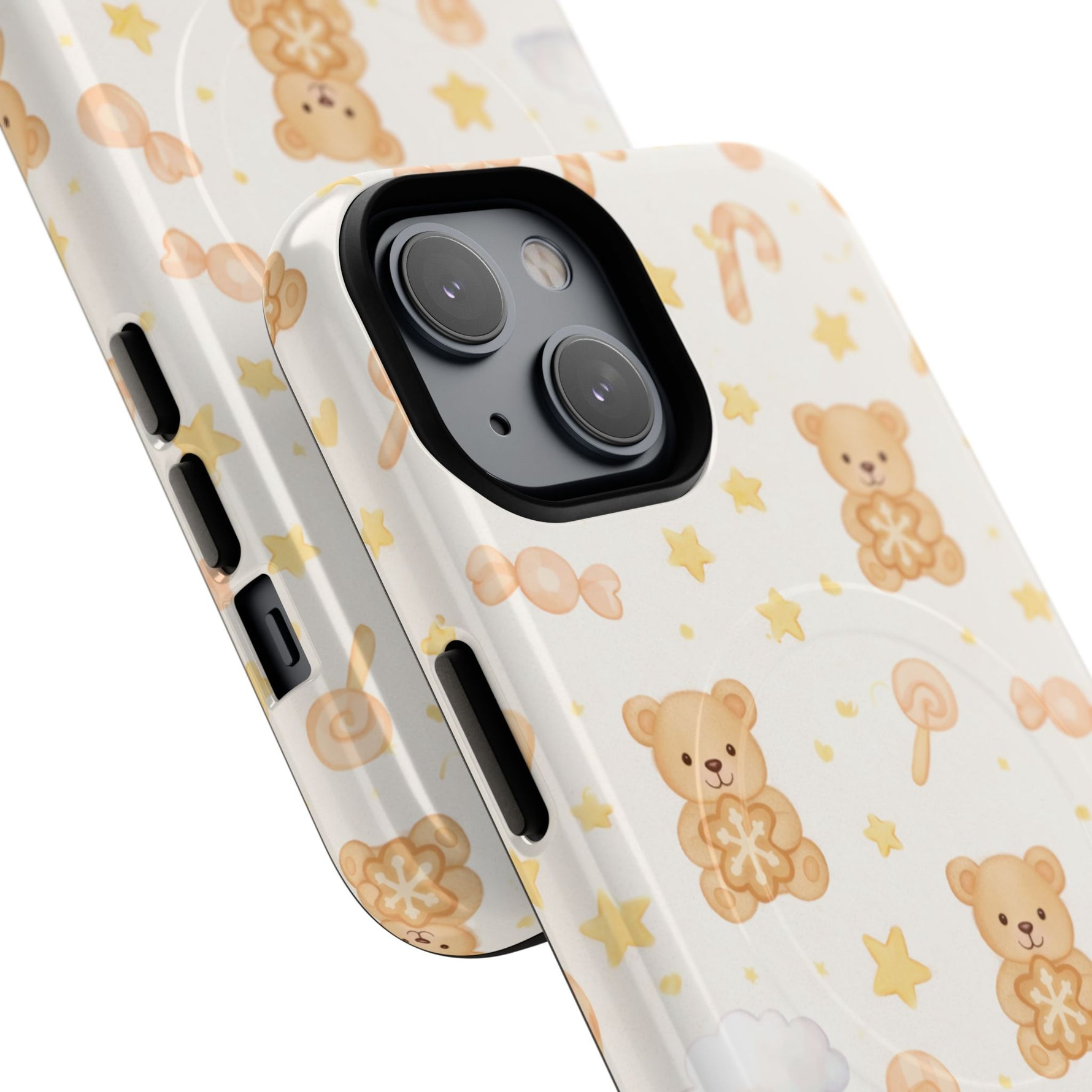 Beige Teddy Bear on Clouds iPhone Case with MagSafe