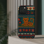 Cozy Knit Leopard Pattern Sweater Holiday Theme iPhone Case with MagSafe compatibility  Shamo's