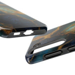 Blue Gold Agate Tough Phone Case Marble Stone Design  Shamo's