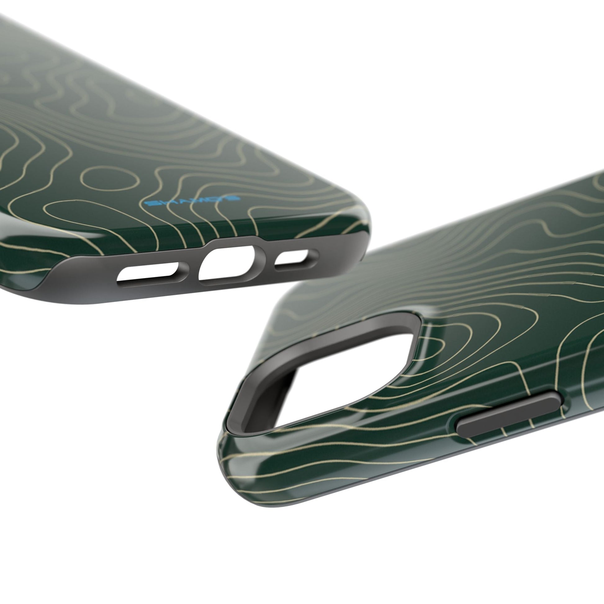 Topographic Green Magnetic Impact-Resistant iPhone Case | MagSafe compatible  Shamo's