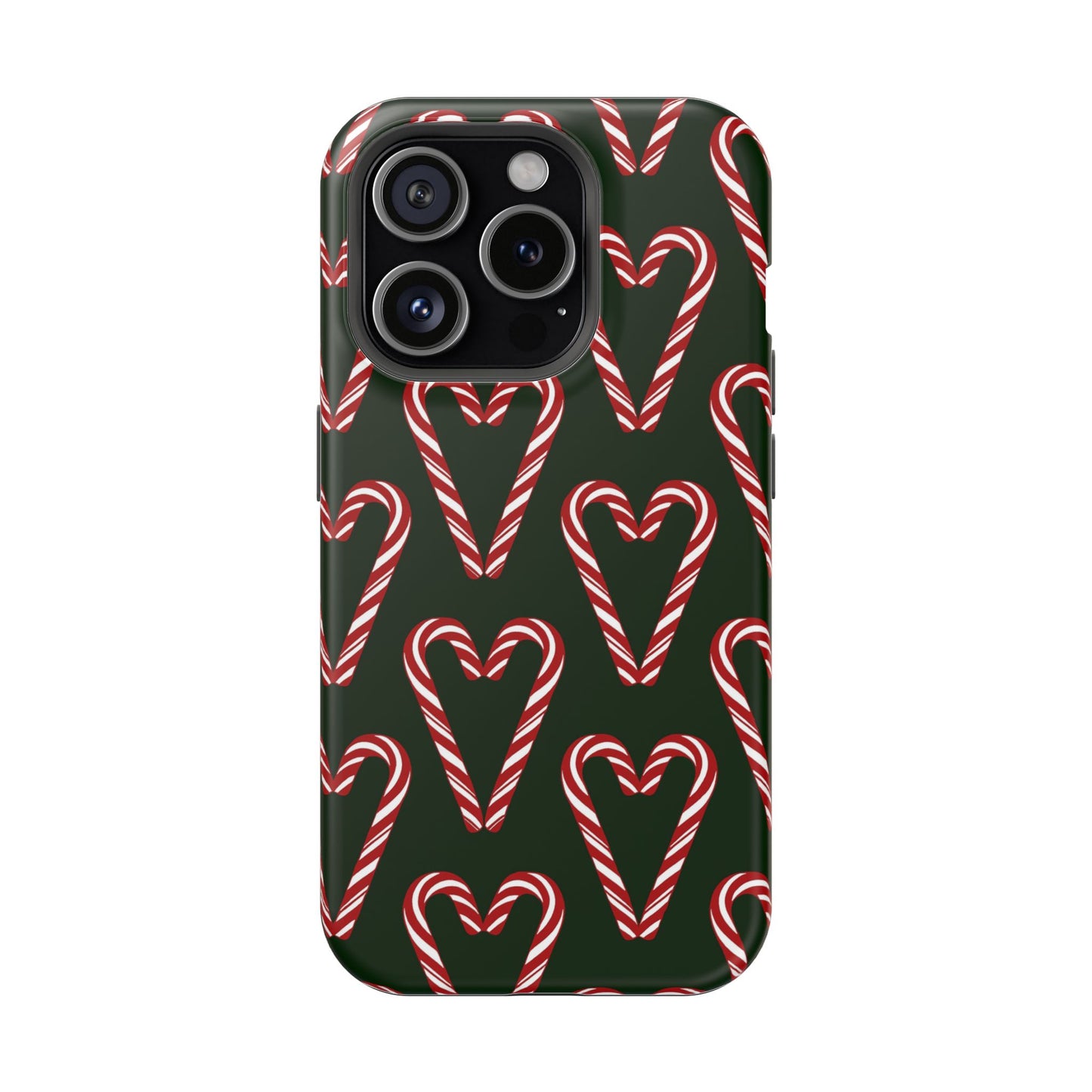 Candy Cane Heart MagSafe Impact-Resistant iPhone Case