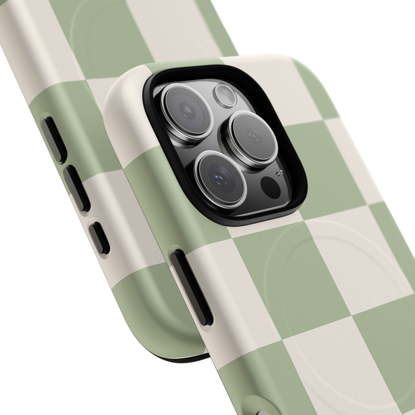 Sage Checkerboard Tough iPhone Case - Compatible with MagSafe
