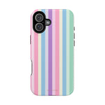 Pastel Stripe MagSafe Compatible Magnetic Impact-Resistant Phone Case - iPhone 16 Plus / Matte - Shamo's
