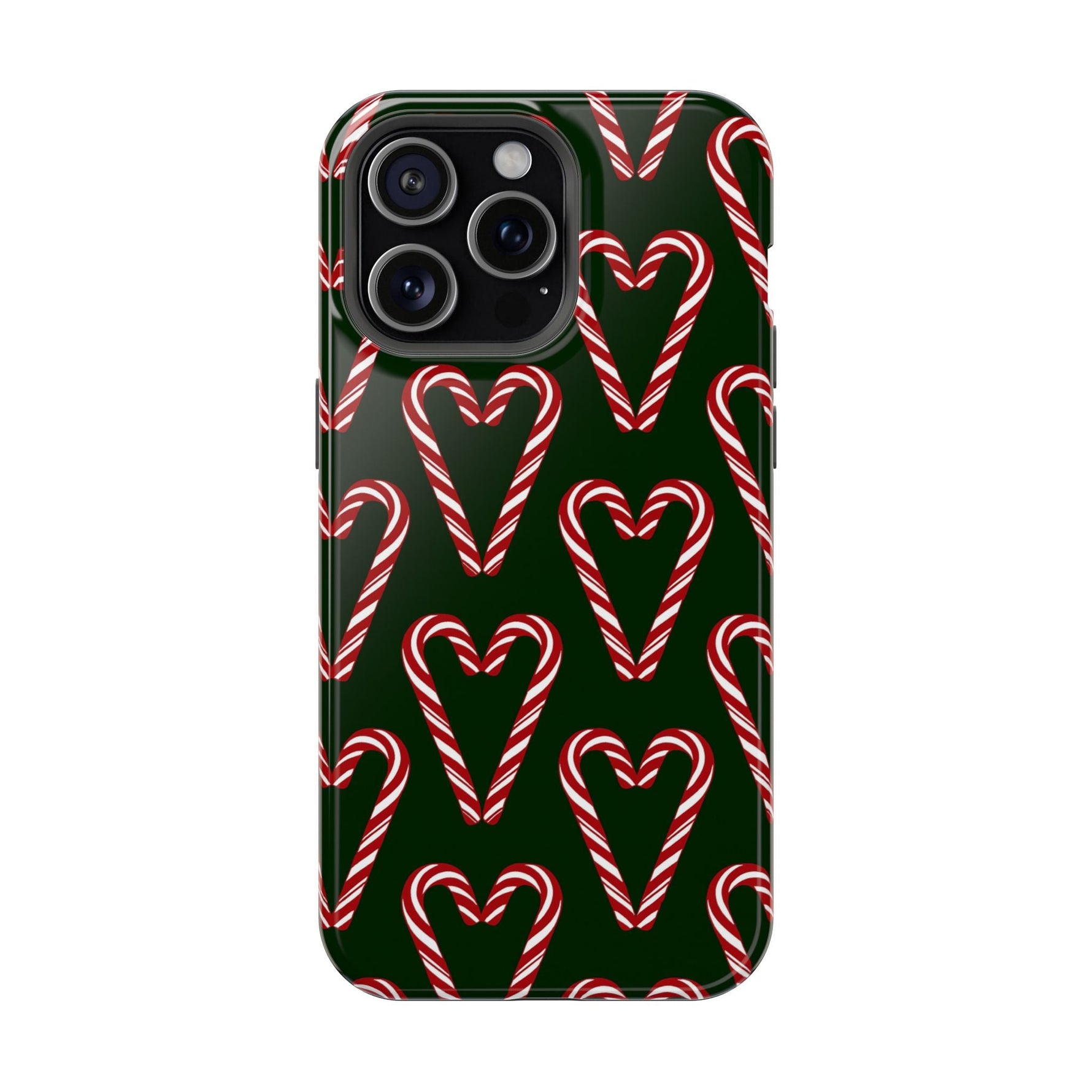 Candy Cane Heart MagSafe Impact-Resistant iPhone Case  Shamo's iPhone 15 Pro Max / Glossy
