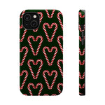 Candy Cane Heart MagSafe Impact-Resistant iPhone Case  Shamo's iPhone 14 Plus / Glossy
